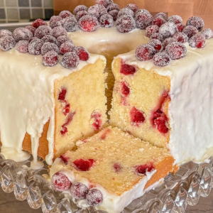 MeeMaw's Mile High Orange Cranberry Pound Cake
