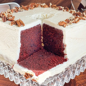 MeeMaw's Mile High Red Velvet Pound Cake