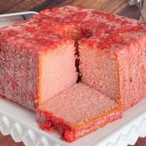 MeeMaw's Mile High Strawberry Pound Cake