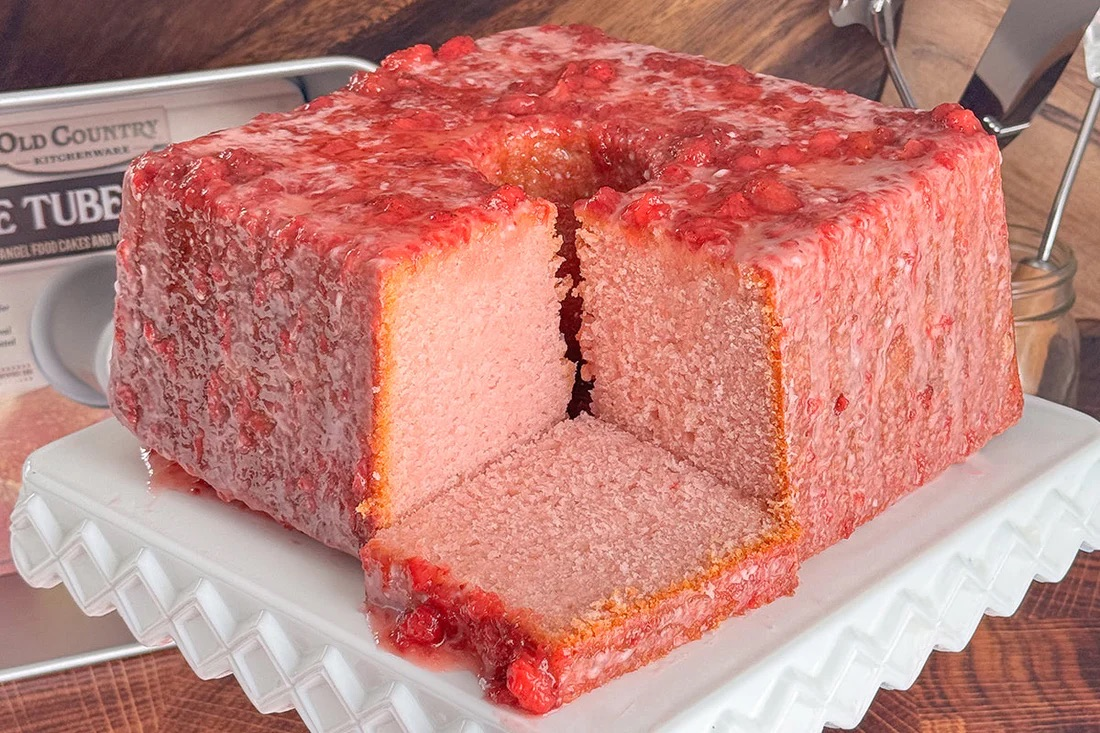 MeeMaw's Mile High Strawberry Pound Cake